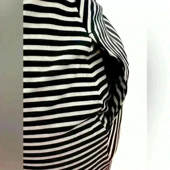 Soma double lined striped pullover asymmetrical jersey twist waist dress - Picture 4 of 7